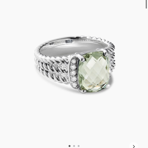 David Yurman Jewelry - David Yurman Petite Wheaton Ring with Prasiolite and Diamonds